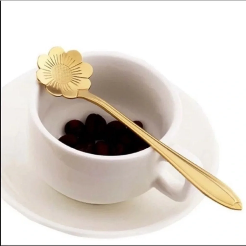 NEW 8pcs Stainless Steel Flower Spoon